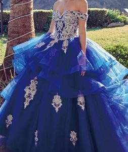Royal blue quencenara pageant prom wedding party ball gown